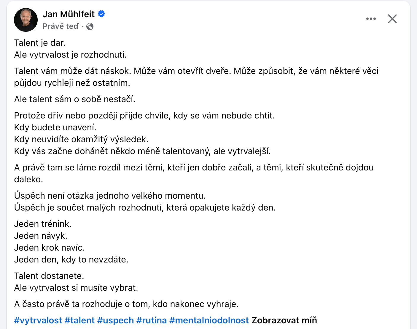TALENT a VYTRVALOST