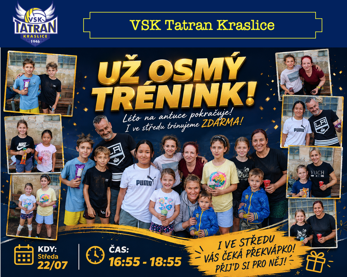 # Na 7 trénincích 164 sporťáků! Průměrná účast na tréninku je cca 25 sporťáků!